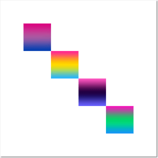 Bi+ Gradients (Diagonal) Posters and Art